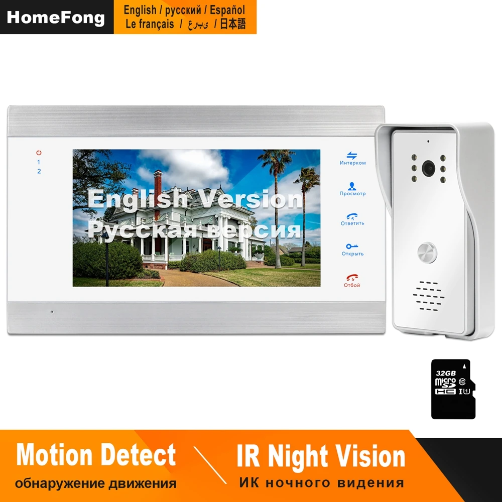 

HomeFong Wired Video Door Phone for Home Support Motion Detection Infrared Night Vision IP65 Outdoor Waterproof Door Intercoms