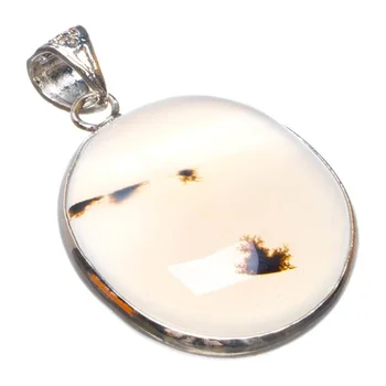 

Natural Scenic Dendritic Agate Handmade 925 Sterling Silver Pendant 1.25" D1395