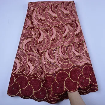 

Nigerian Lace fabrics Wine 2019 African Swiss Voile Lace High Quality Swiss Voile Lace in Switzerland For Nigerian Wedding 1333