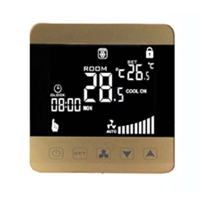 Программируемый-ЖК-дисплей-ЕС 2P 4P термостат с охлаждением, отоплением, вентиляцией - Цвет: W08AC-3