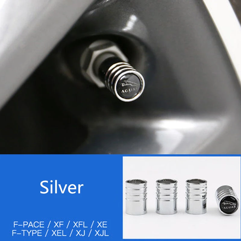 Автомобильный клапан, защитная крышка колеса, внешняя отделка, 3D Металл для Jaguar F-PACE XE XF XJ F-TYPE, аксессуары для стайлинга автомобилей - Название цвета: Silver-B