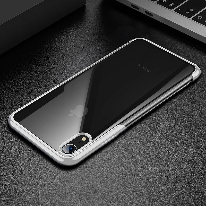 Чехол Baseus для iPhone XR Xs чехол Роскошный мягкий ТПУ чехол для телефона для iPhone XS XR XS Max Coque Funda задняя крышка прозрачный - Цвет: Silver