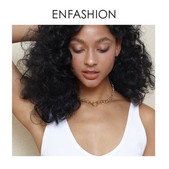 

ENFASHION Link Chain Choker Necklace Women Gold Color Stainless Steel Chunky Necklaces Fashion Jewelry Party Collier P203066