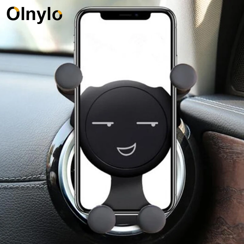 Holder For Phone In Car Mobile Gravity Air Vent Monut Smile Face Stand For iPhone 11 8 7 Plus Auto Support Stand Car Accessories