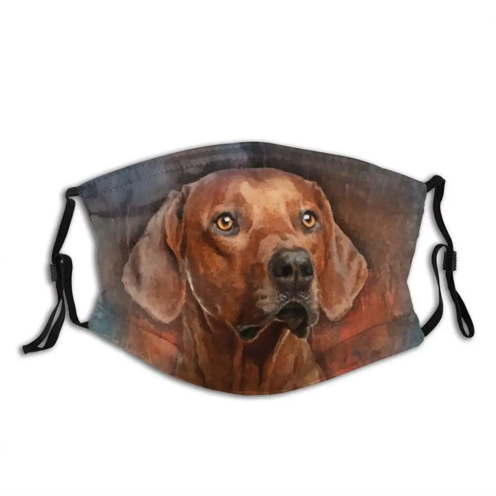 Rhodesian Ridgeback Ritratto Divertente Stampa Riutilizzabile Pm2.5 Filtro Maschera Facciale Rhodesian Ridgeback Renaissance Hound African Lion Dog