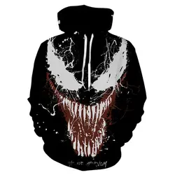 Новое поступление фильм Marvel venom косплей 3D печатных с капюшоном для мужчин и женщин толстовки хип хоп пуловеры venom куртки с карманами пальто