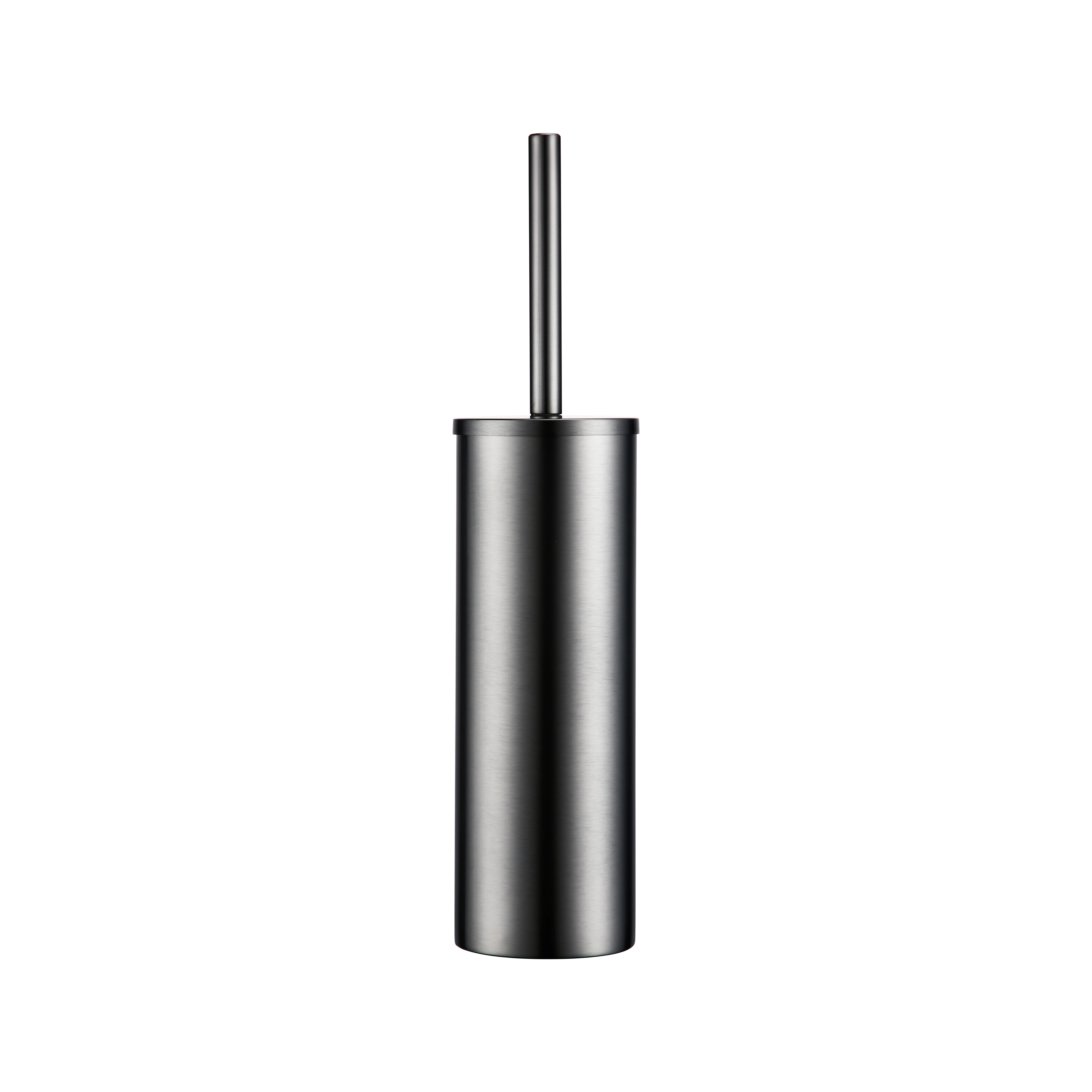 Toilet Brush Set Bagnolux Stainless Steel Gray Round With Protective Bucket Toilet Brush WC Durable Type Bathroom Accessories toilet brush set