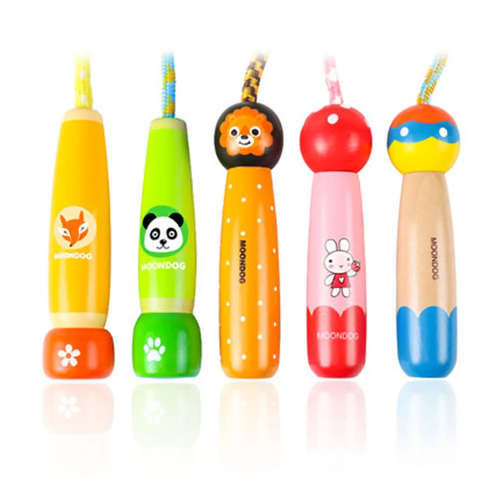 Outdoor&Sport Wooden Cartoon Handle Exercise Fancy Fitness Workout Adjustable Rope Skipping Sports Exercise Cardio Equipment 47