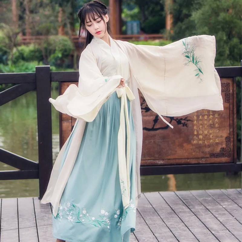 

Chinese Ancient Princess Costume Women Han Dynasty Clothing National Hanfu Outfit Stage Dress Folk Dance Costume for girl