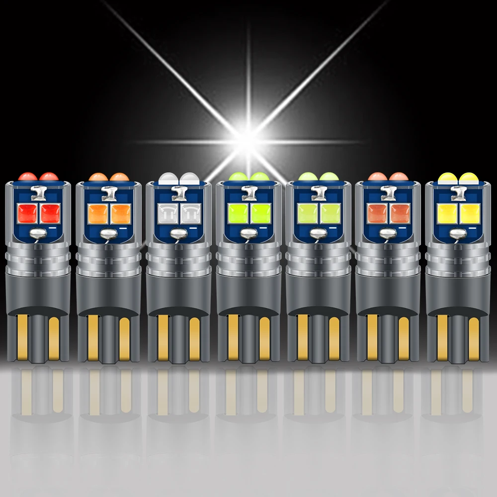 10 шт. T10 W5W 194 Canbus 3030 10smd с линзой для салона автомобиля, лампы для чтения, зазор для Чтения номерного знака, стояночный светильник, автомобильная лампа