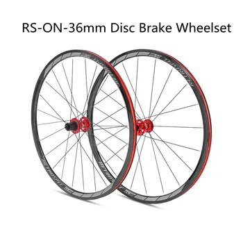 

RS-ON-36 Road Bike 700C 36mm Wheelset Disc Brake Thru-axis Sealed Bearing Hub QR Aluminum Alloy Rim Bicycle Wheels