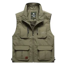 Nianjeep/NIANJEEP воздухопроницаемый повседневный жилет, пальто свободного кроя, запоминающие сумки, жилет, жилет на спине