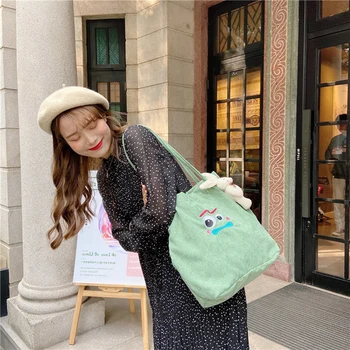 

Cartoon Shoulder Bags Canvas Travel Shopping Casual Handbags Students School Bag Tote Bag Student Cute Shoulder Bag