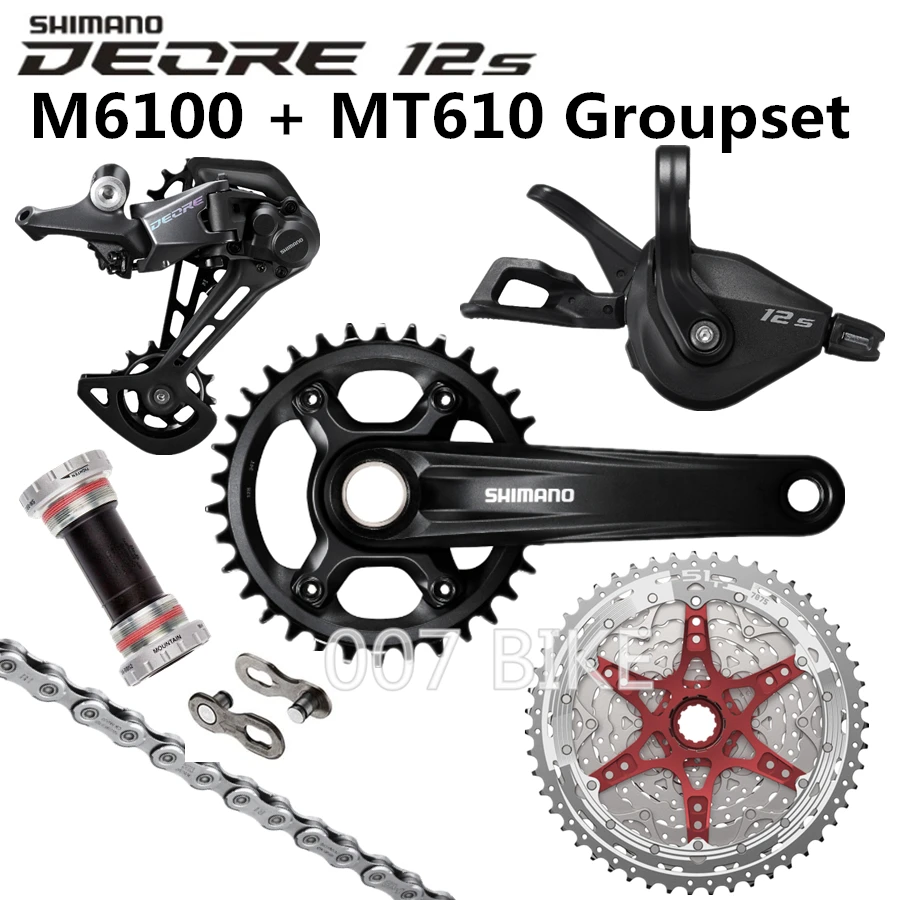 SHIMANO DEORE M6100 Groupset 34T 32T коленчатый набор для горного велосипеда 1x12 Speed 10 51T 11 + MT610