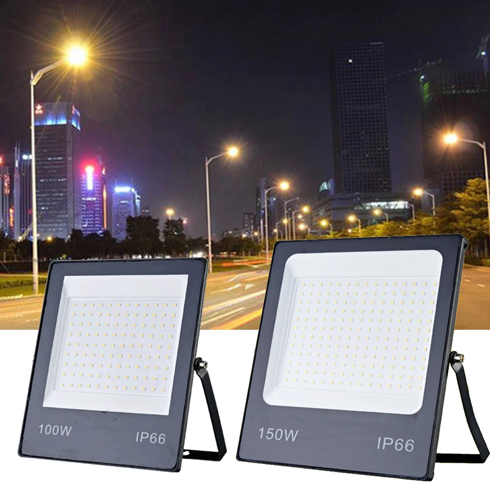 

220V LED Flood Light IP66 Waterproof Spotlight 10W 20W 30W 50W 100W 150W Outdoor Garden Projector Lighting Wall Floodlights