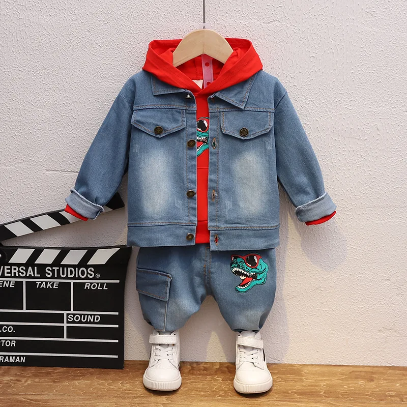 

Childrenswear BOY'S Spring New Style Children Western Style Korean-style Suit 1-3 Years Old Baby Jeans Coat Handsome Three-piece