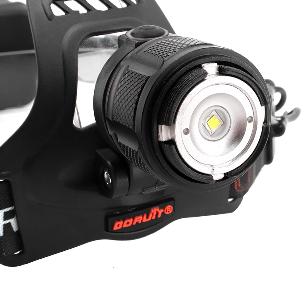 US $10.99 BORUiT RJ2157 XML2 LED Headlamp 5Mode Zoom Headlight Power Bank USB Charger 18650 Head Torch For Outdoor Camping Hunting
