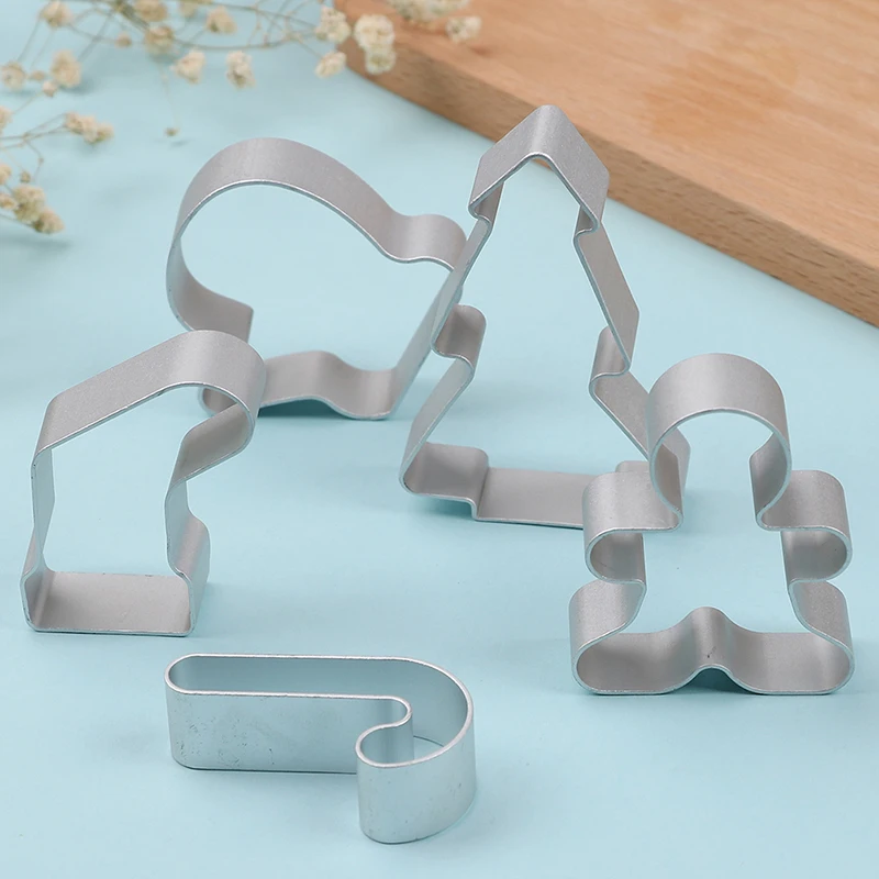 5×Christmas Cookie Cutter Biscuit Mould Aluminum Sugarcraft Cutter Baking Tool