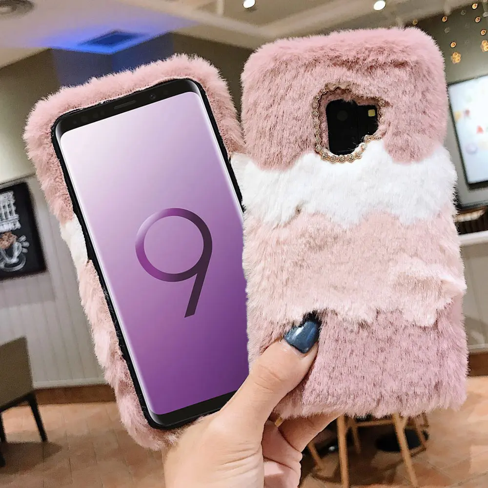 LLZ.COQUE плюшевый Пушистый Зимний Теплый Мягкий ТПУ чехол для samsung Galaxy S10e S10 Plus S7 edge Note9 8 S9 S8 Plus