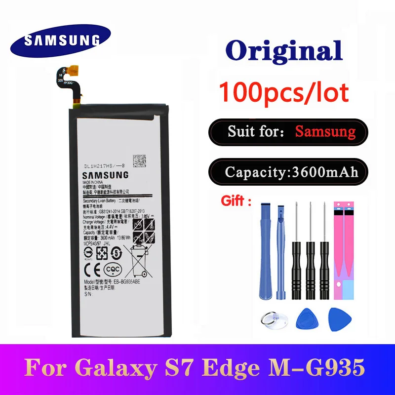 100 шт./лот оригинальный EB BG935ABE батареи для Samsung Galaxy S7 Edge G9350 G935FD SM G935F Замена Батареи
