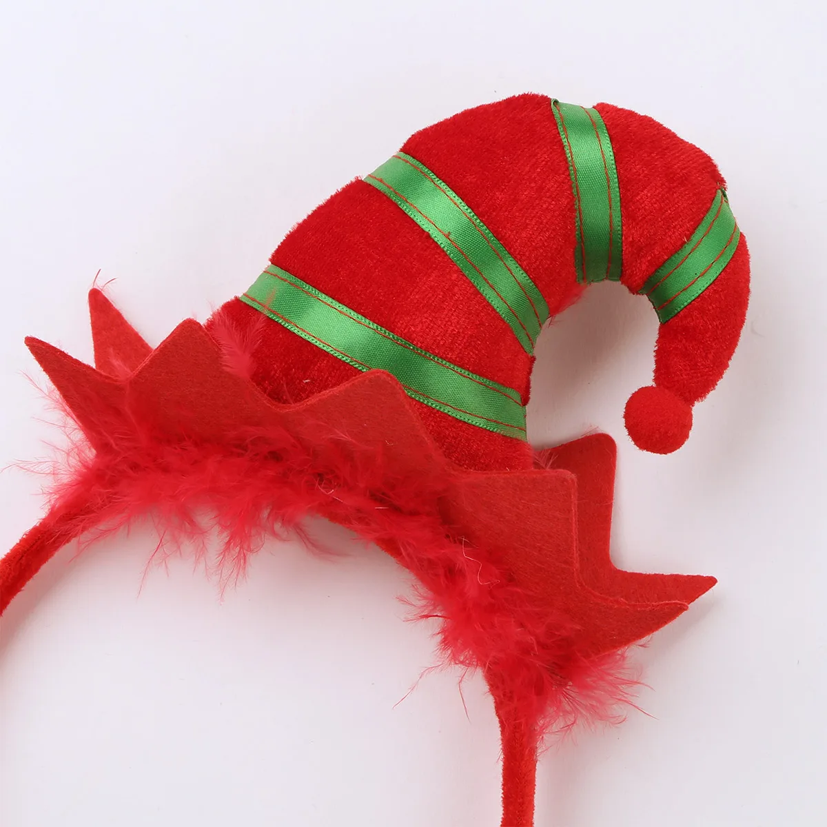 Kid Children Girls Christmas Headbands Hair Hoop Headwear with Feather Horn Xmas Holiday Party Costume Favors Gifts Accessoriess
