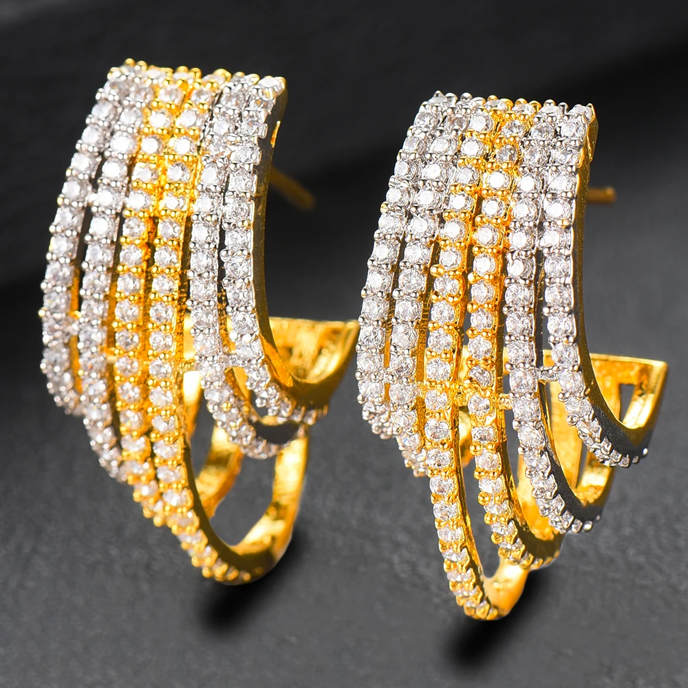 

GODKI Famous Brand Cubic Zircon CZ Statement Earrings Korean Elegant Womens Stud Earrings boucle d'oreille femme 2019