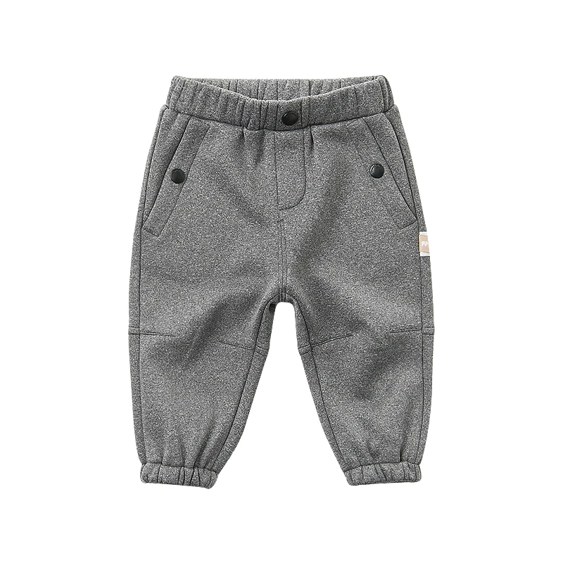DB11812 dave bella/осенне-зимние штаны для маленьких мальчиков детские однотонные штаны полной длины брюки для малышей - Цвет: dark gray
