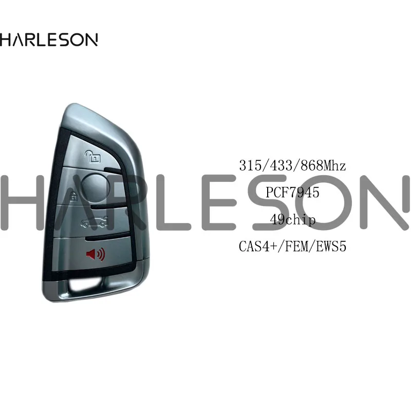 Smart 4 Button 315 /433 /868MHZ pcf7945P Remote Key Keyless Entry fob for BMW F FEM CAS4 5 7 Series X5 X6 2014+