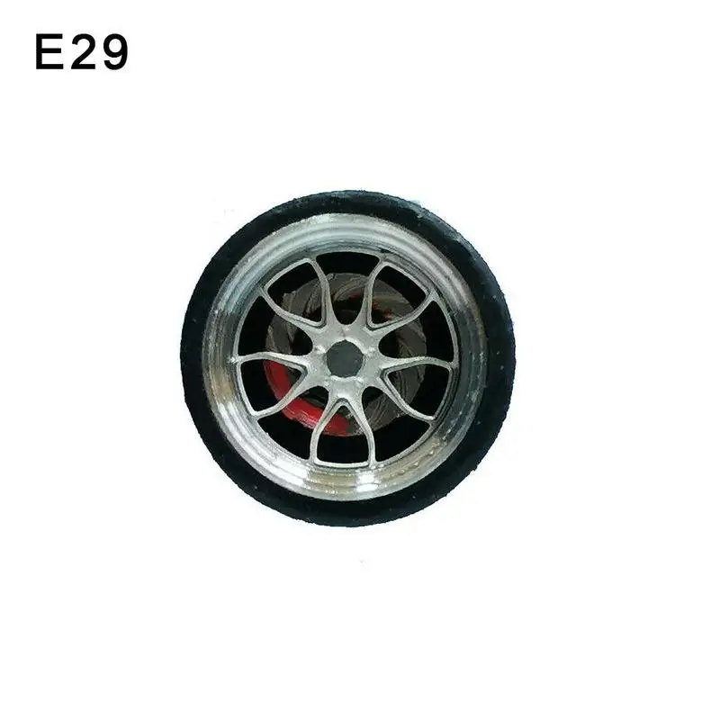 4pcs/set Alloy Wheels Tire Set Axles Vehicle Wheels Retro Thick Tire Modified Alloy Car Refit Wheels For 1/64 Vehicle Car Model - Цвет: B