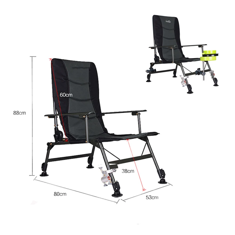 Fishing Chair Outdoor Beach Chair Foldable Fishing Recliner Four-Leg Adjustable Portable European Style 낚시의자 Oxford Cloth