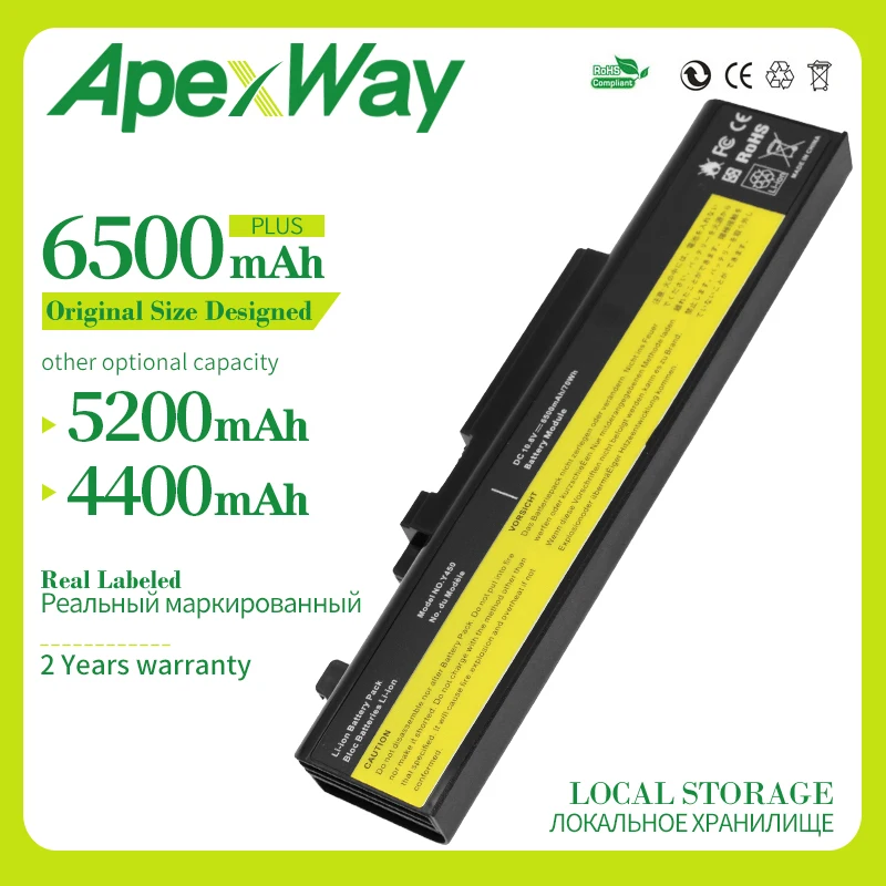 Apexway 6 ячеек 6500 мАч 11 1 В Аккумулятор для ноутбука Lenovo IdeaPad Y450 20020 4189 Y550 4186 Y550A Y550P