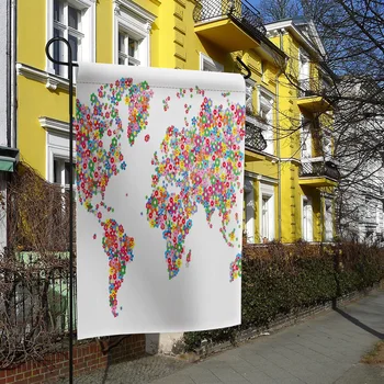 

Paradise Flowers Banner Map Cartoon Garden Flags House Decor Mini Yard Banner Polyester