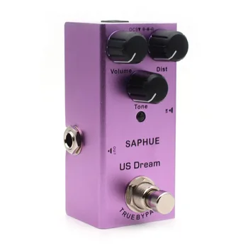 

ABZB-SAPHUE Electric Guitar US Dream Distortion Pedal Volume/Dist/Tone Knob Effect Pedal Mini Single Type DC 9V True Bypass