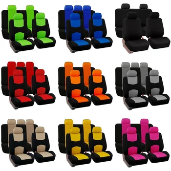 

9pc Car Seat Covers Full Set for Auto, Truck, Van, SUV - Polyester, Airbag Compatible, Universal Fit Car Accessories Car-Styling