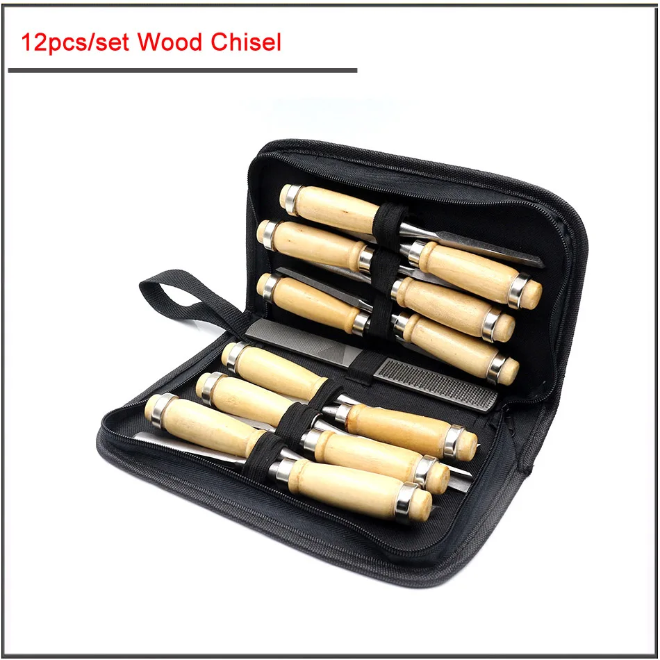 

12pcs DIY Wood chisel, wood carving knife, carving chisel, hand carving knife Woodworking piercing tool knife