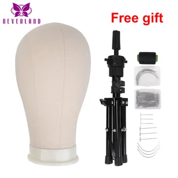 

21/22/23 Inch Training Mannequin Head Canvas Block Head For Wigs Making Wig Displaying Making Styling Mannequin Wig Head