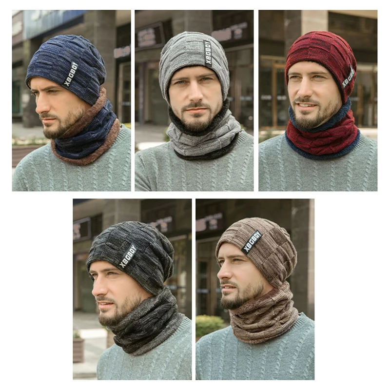 

Men2Pcs Autumn Winter Cap Stuffed Knit Thick Folds Warm Outdoor Wool Cute Ponytail Knit Hat For Men And Women