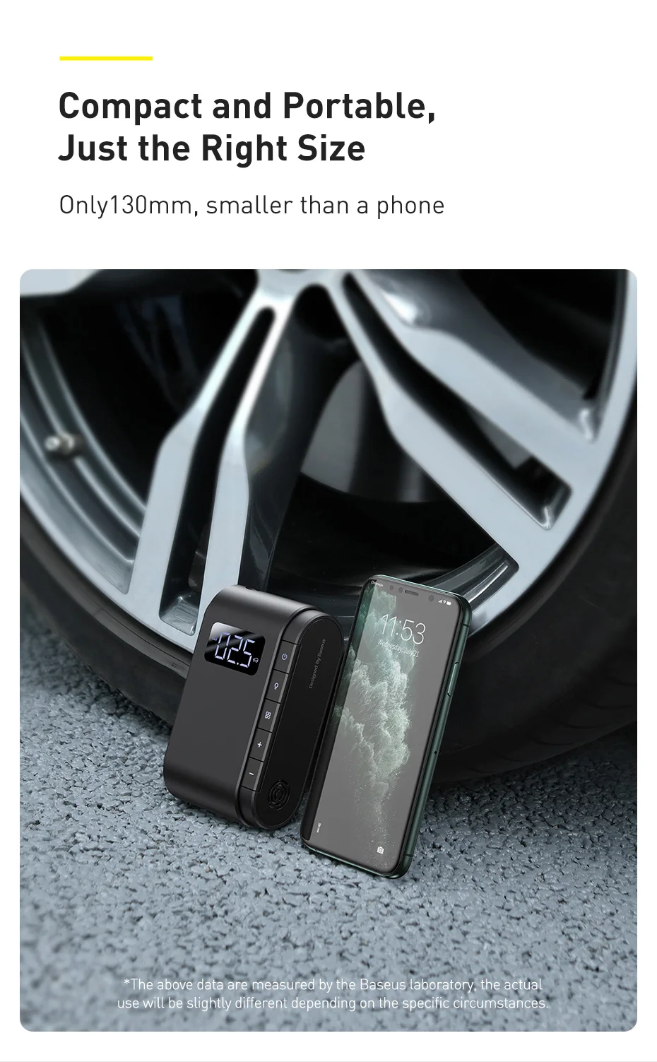 Baseus gonfleur de pneus Portable avec batterie Rechargeable-1