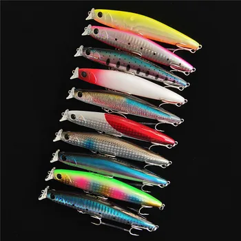 

TSURINOYA 10pcs 110mm 15.5g Saltwater Floating Minnow Fishing Lure Pencil Bait Sea Bass Pike Bass Jerkbait