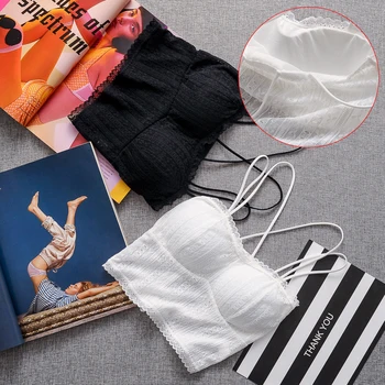 

Women Sexy Bra Solid Vest Lace Seamless Breathable Push Up Top 2019 Fashion Women Tanks Underwear