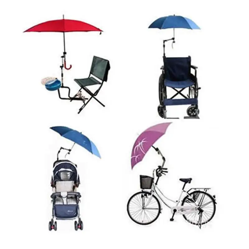 Портативный бытовой держатель для зонта из нержавеющей стали, вращающийся держатель для инвалидной коляски под любым углом, разъем для детского зонта