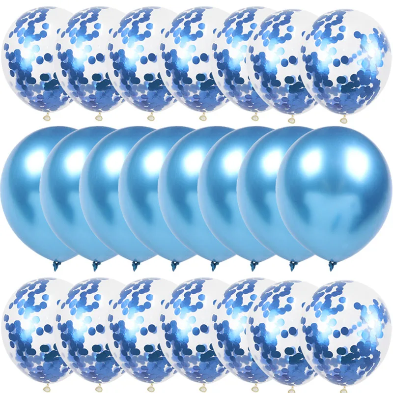 WEIGAO First Birthday Photo Clips Banner Garlands One Year Old Blue 1 Number Balloons Baby Shower Boy Birthday Decor Supplies - Цвет: 20x confetti ballons