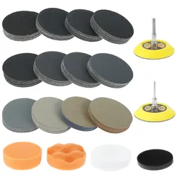 Disque de ponçage 3 pouces, grain 60 – 128, avec tige de 1/4 pouces, pour appareil rotatif, pour ponceuse, ponçage humide et sec, 10000 pièces 