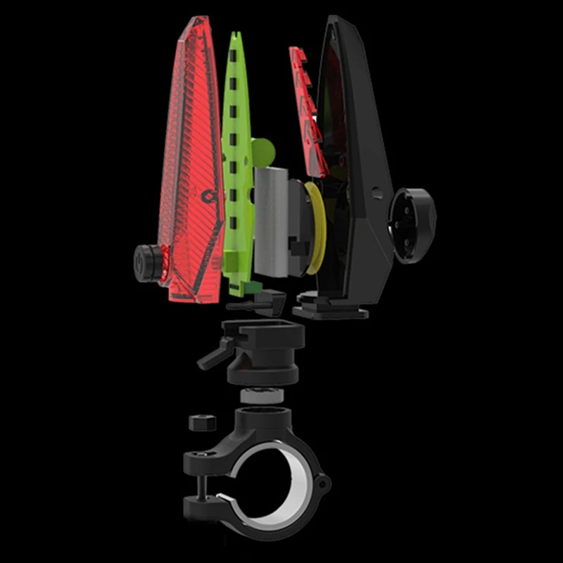 HOT-Anti Theft USB Charging External Alarm Horn Bike Light Portable Turn Signal ABS 360 Degree Rotatable Highlight LED