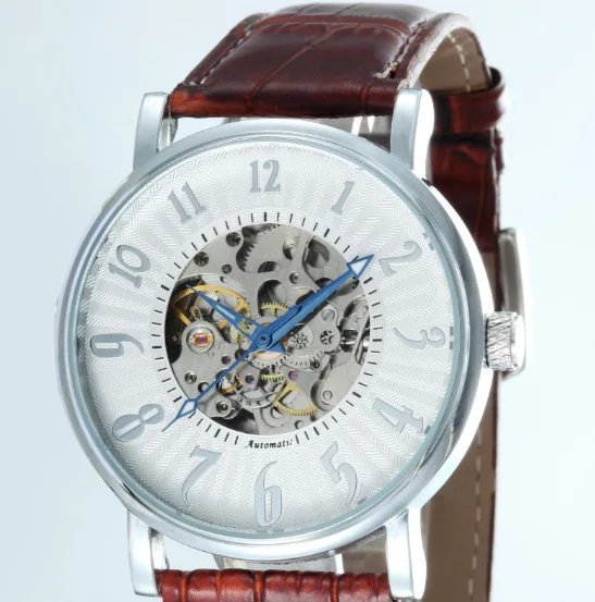 

Goer Fully Automatic Analog Watch Fashion Men Analog Watch Leather Belt Hollow Table Gz0050