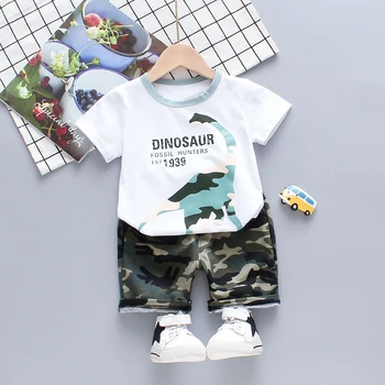 

Boys Clothes Summer Kids Baby Dinosaur T Shirt Camouflage Short Boy Outfit Sport Suit Children Clothing Set Toddler Outfits