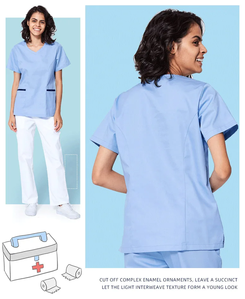 Модный женский костюм медсестры медицинская форма халаты больница доктор одежда хирургический скраб Медицинская Одежда наборы скрабов