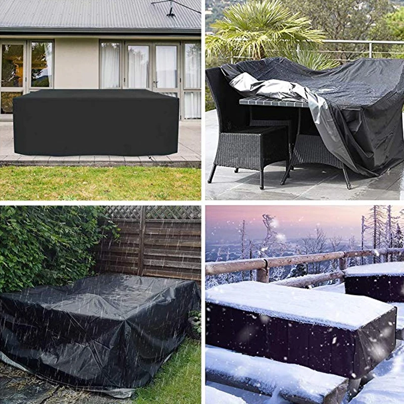 Cubierta protectora de tela Oxford para muebles de jardín, funda a prueba de polvo para mesa de ratán, cubo, silla, sofá, impermeable, Patio exterior de lluvia, XL