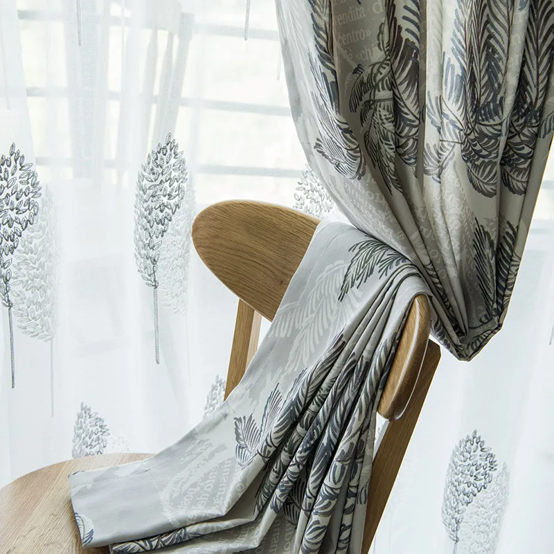 

Modern Pastoral American Country Curtain Polyester/Cotton Printed Curtain Cloth Curtain Screen for Living Room and Bedrooms