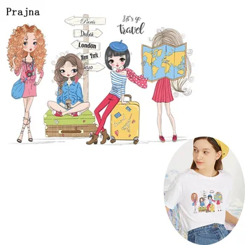 

Prajna Iron On Heat Transfers For Clothes Vinyl Fashion Girls Patches Cute Ironing Thermal Stickers On Cloth DIY Appliques Decor